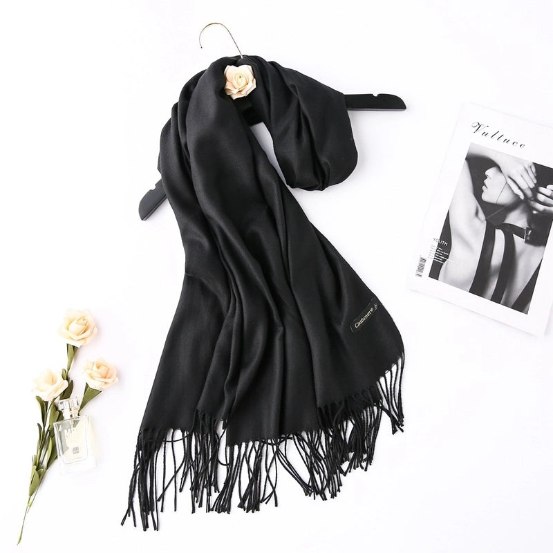 Solid Color 250g Cashmere Wool Scarf Short Thorn Lint Cashmere Warm Men's And Women's Autumn And Winter Shawls