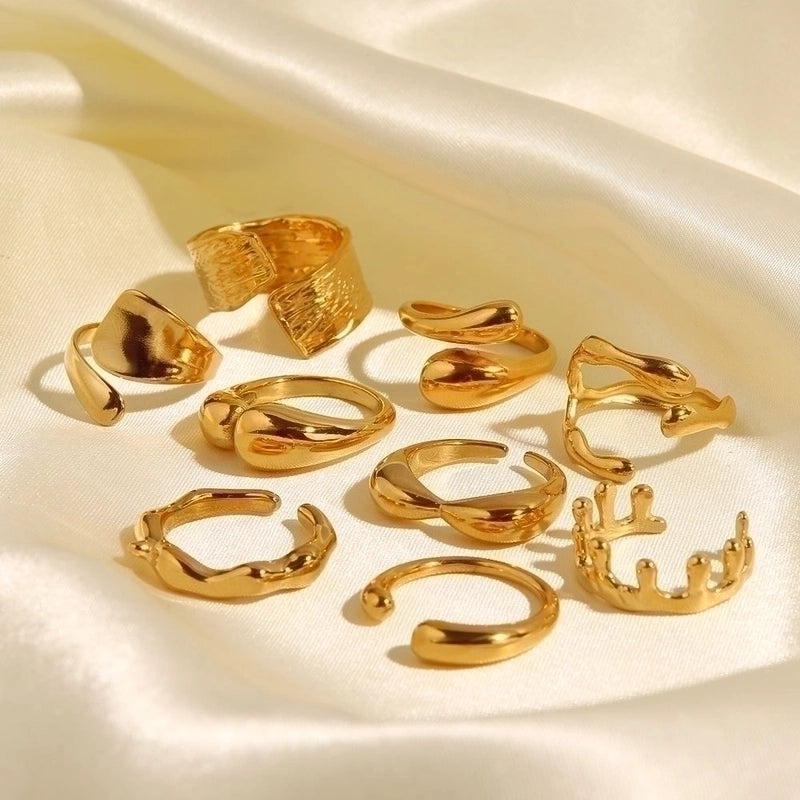 Fashion Geometric 304 Stainless Steel Plating Open Ring
