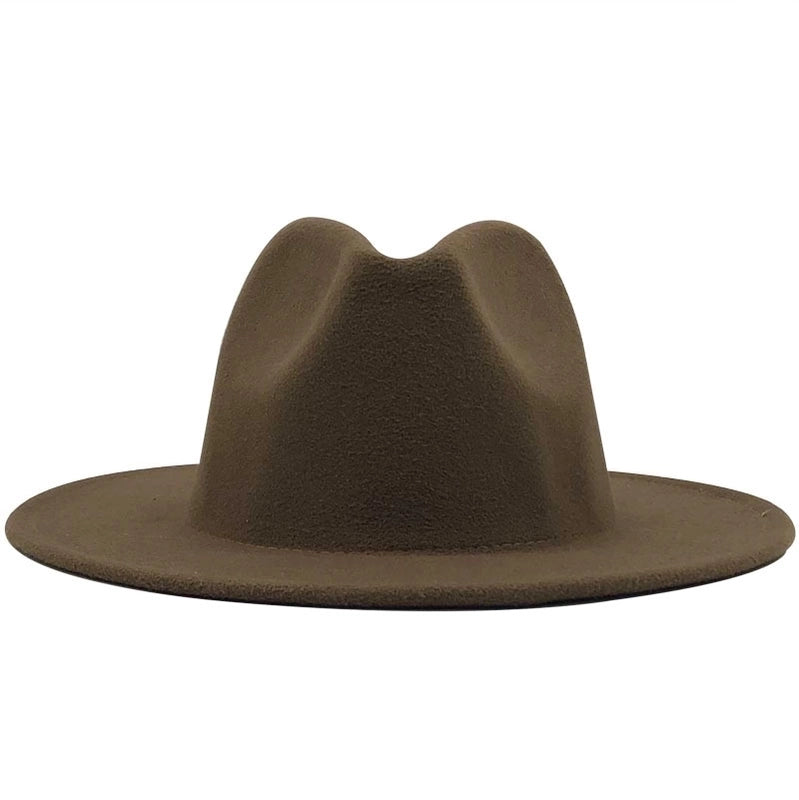 New Multicolor Wide Brim Woolen Hat Jazz Hat