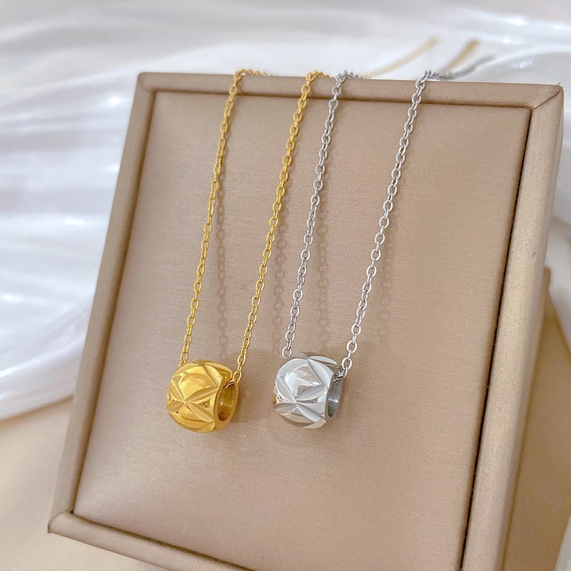 Small Waist Crack Furnace Real Gold Necklace Female Ins Clavicle Chain With