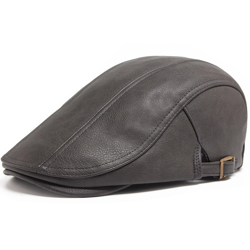 Men's Retro Solid Color Flat Eaves Beret Hat