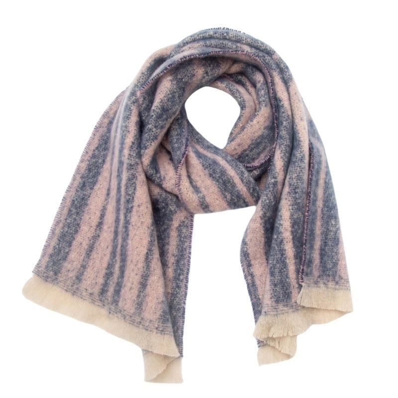 Women's Casual Minimalist Stripe Polyester Scarf