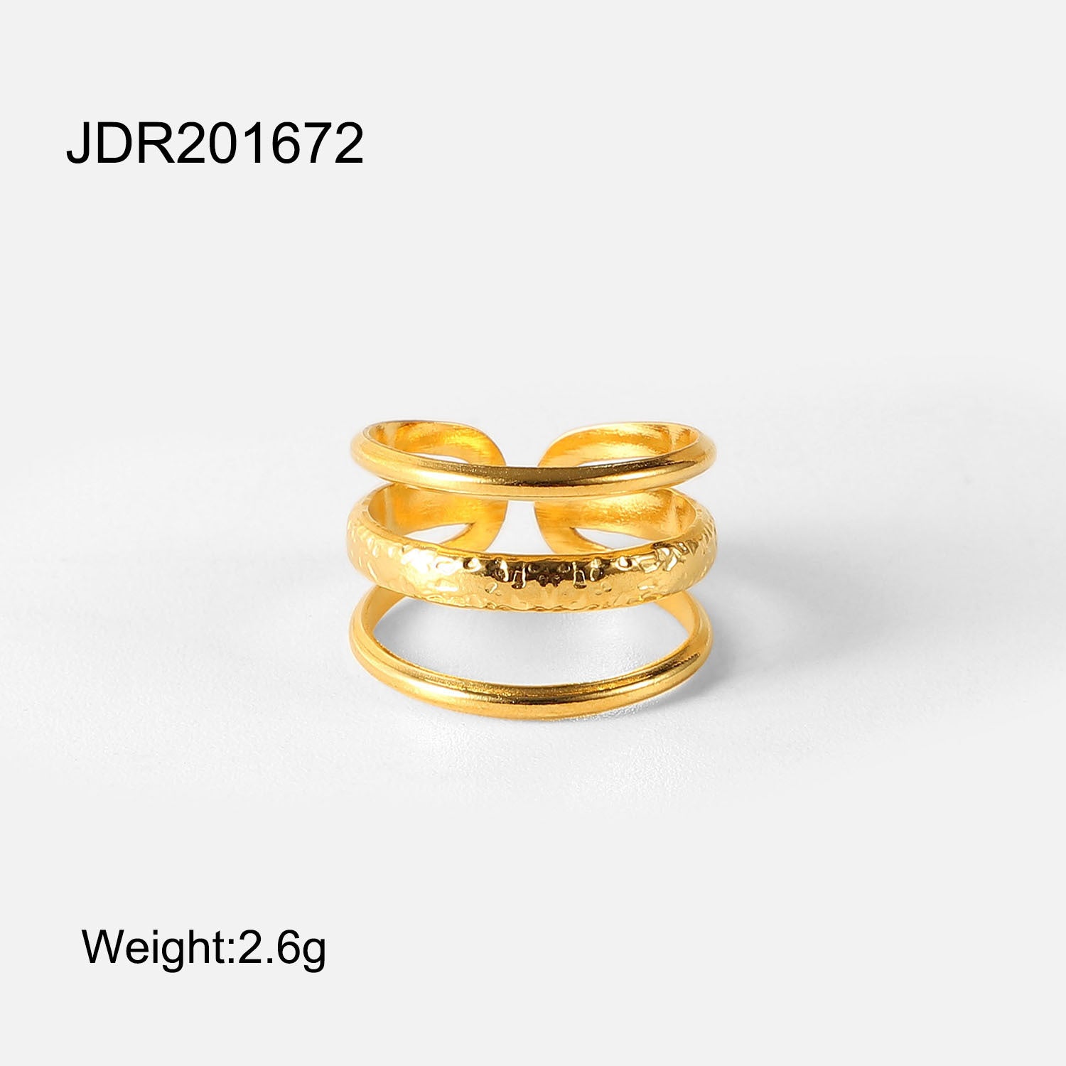 Women Geometric Stainless Steel 18K Gold Plated Rings