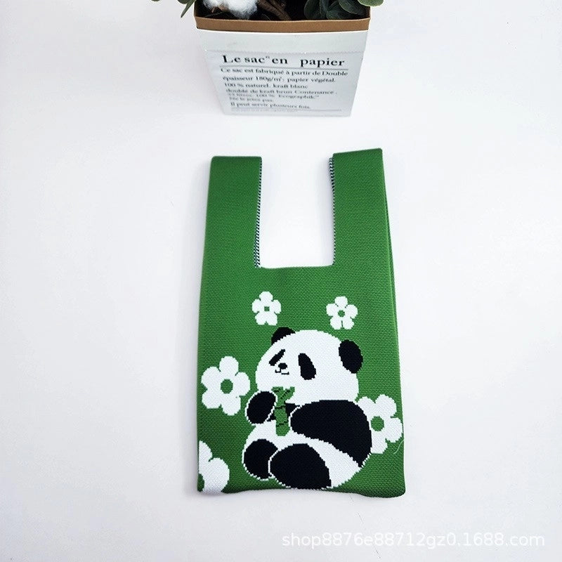 Women's Knit Printing Animal Elegant Square Open Square Bag