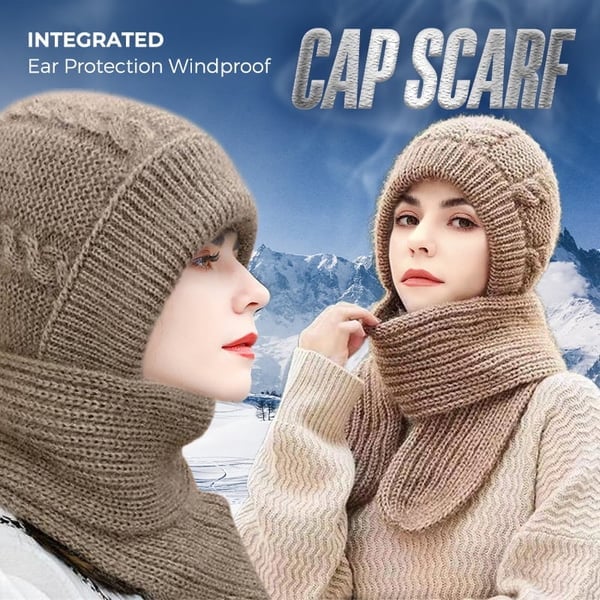 Integrated ear protection hood scarf