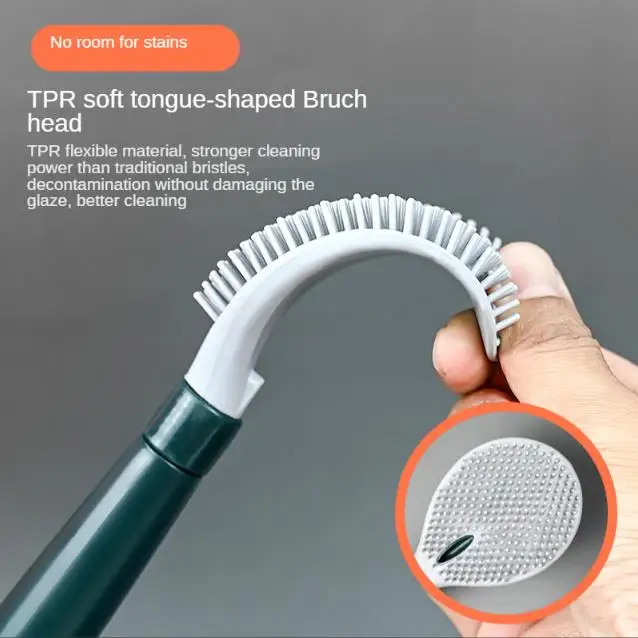 Creative silicone toilet brush can add liquid WC toilet cleaning brush wall-mounted no dead angle cleaning bathroom accessories