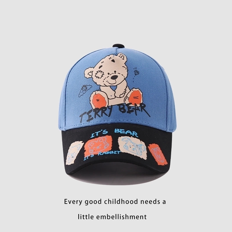 Children Unisex Casual Cute Letter Bear Baseball Cap