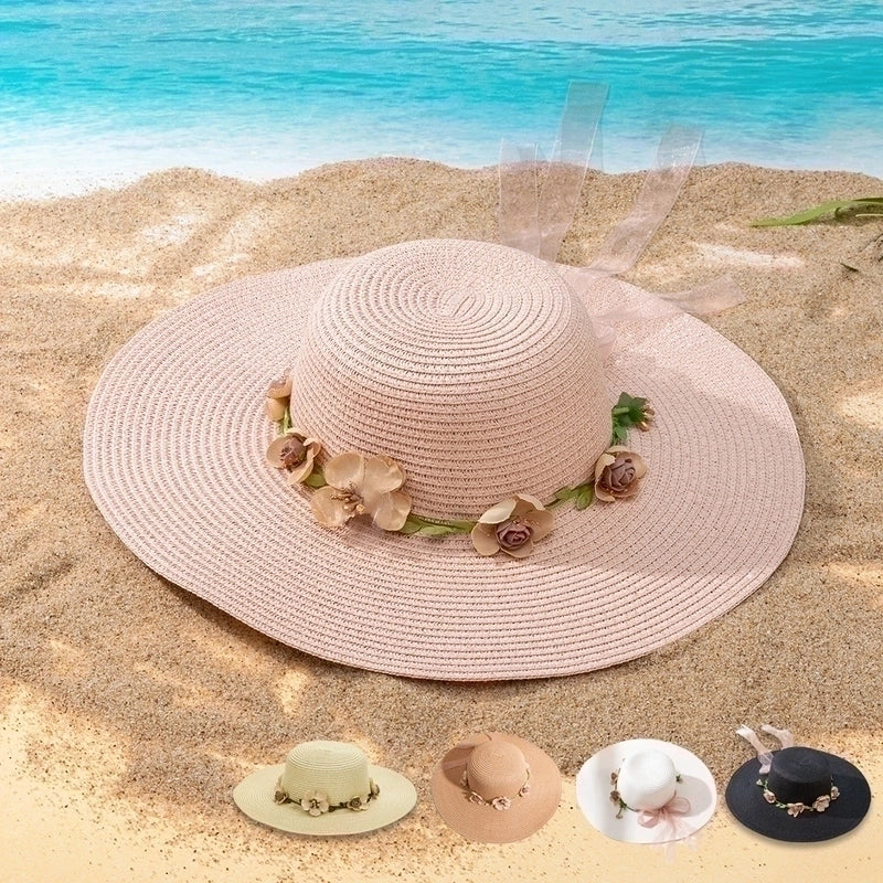 Unisex Fashion Flowers Straw Hat