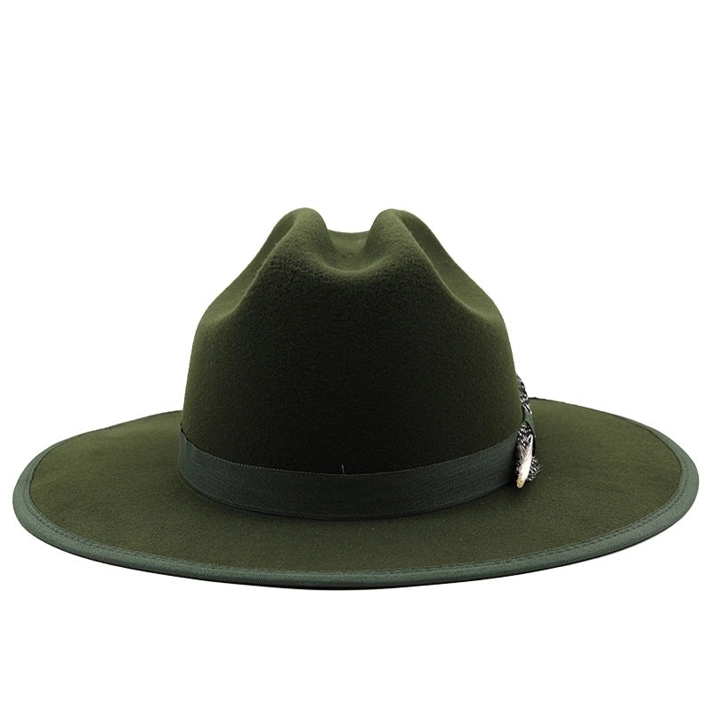 Unisex Cowboy Style Solid Color Fedora Hat