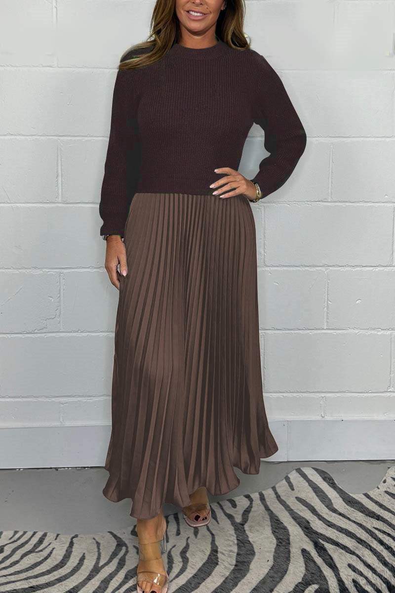 💃2025 Hot Sale - 50% OFF🔥Women’s Stylish and Elegant Round-neck Pleated Dress