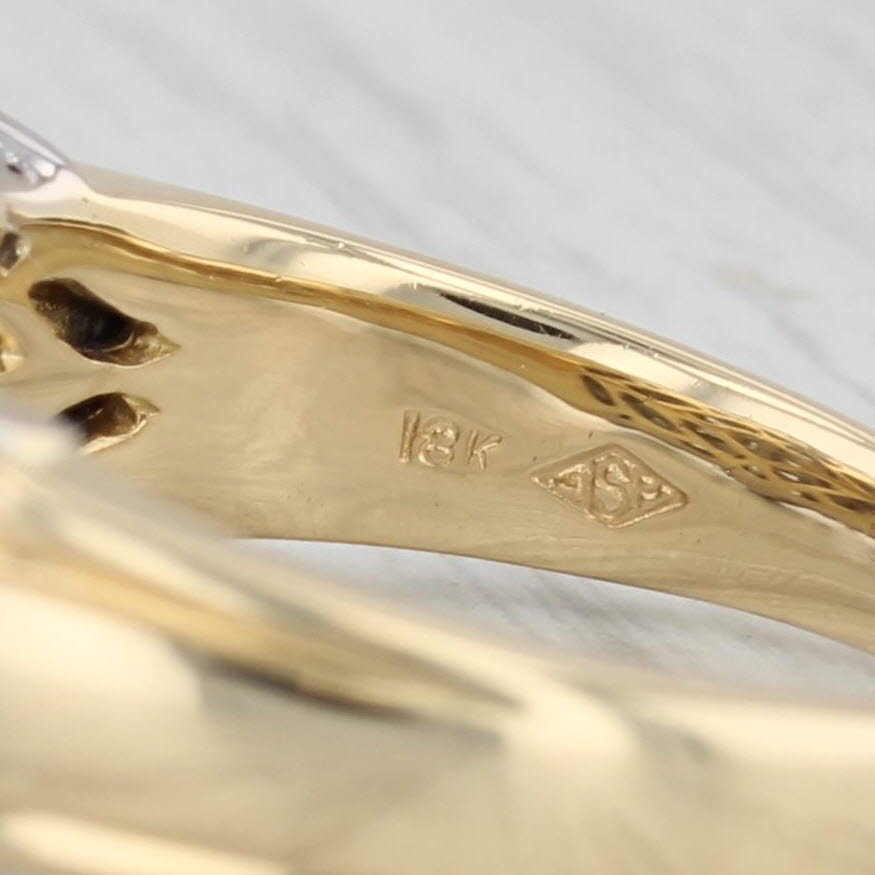 1.04ctw Diamond Ring 18k White Yellow Gold Size 8 Anniversary