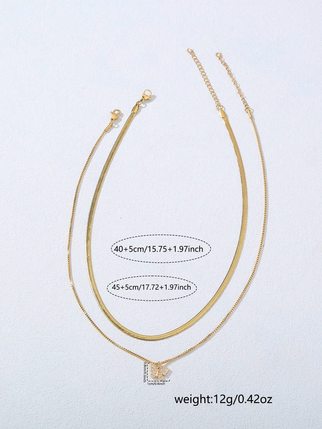 Zirconia Stainless Steel Double-Layer Titanium Necklaces