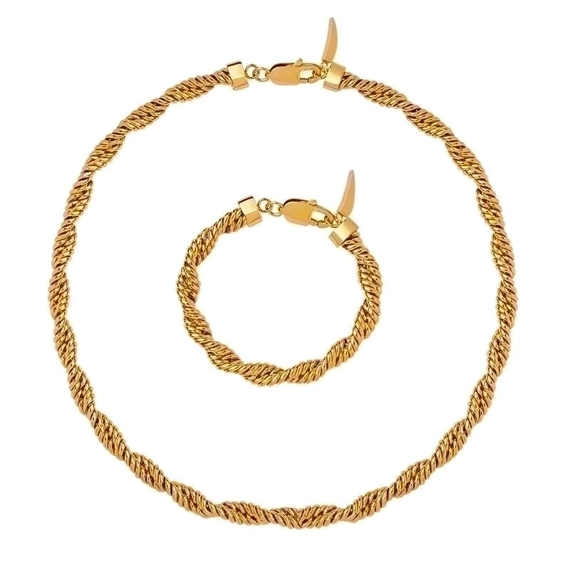 Minimalist Twist Titanium Steel Plating Bracelets Necklace