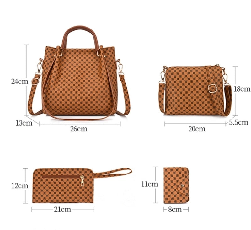 Women's Medium All Seasons Pu Leather Vintage Style Bag Sets