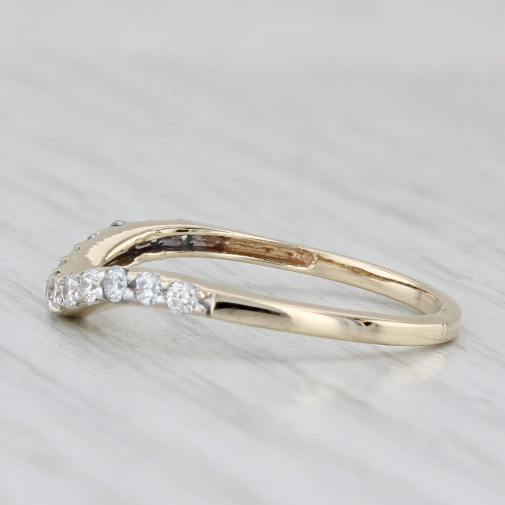0.30ctw Diamond Contoured Wedding Band 14k Yellow Gold Size 7 Ring