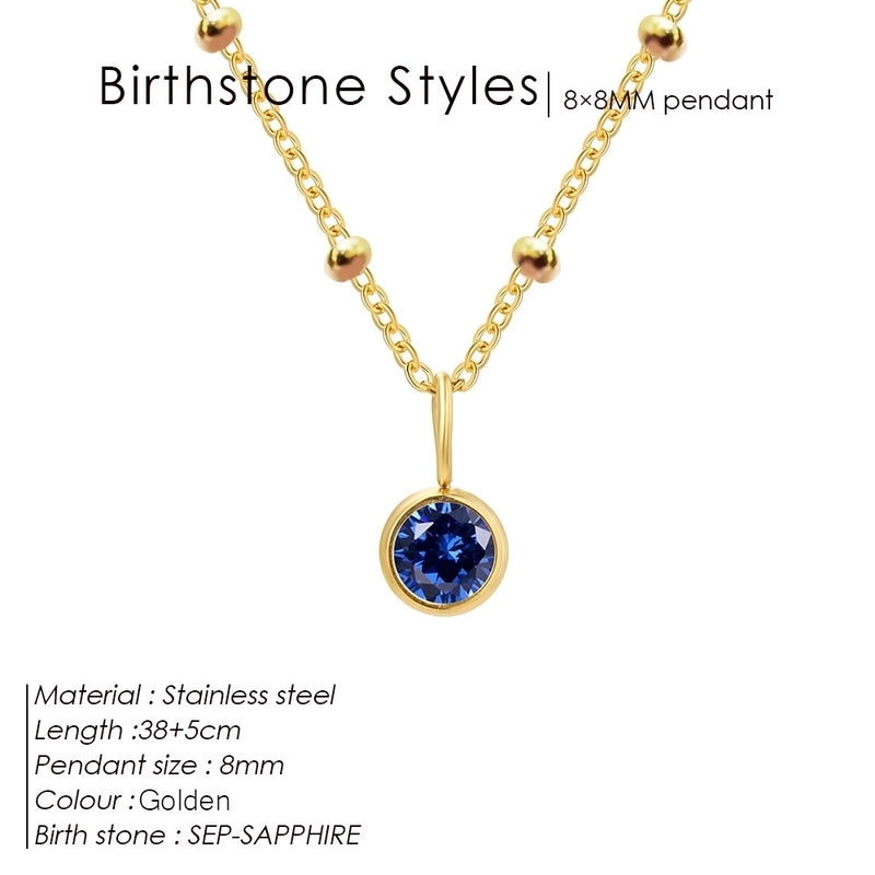 Minimalist Classic Style Geometric 316L Stainless Steel  Rhinestones Inlay Stainless Steel Necklaces
