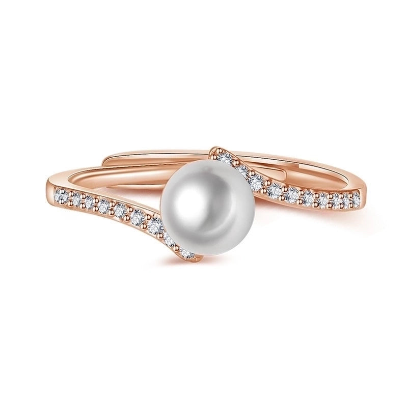 Minimalist Solid Color Copper Plating Inlay Artificial Diamond Rings 1 Piece