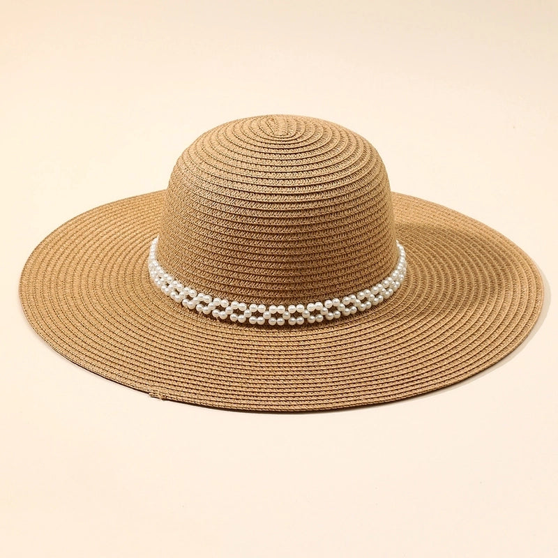 6 Pieces Women's Bohemian Solid Color Big Eaves Sun Hat