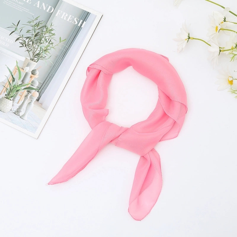 Women's Minimalist Classic Style Solid Color Chiffon Silk Scarf