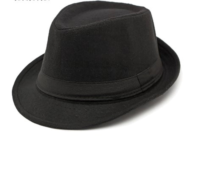 Men's Basic Minimalist Solid Color Wide Eaves Fedora Hat