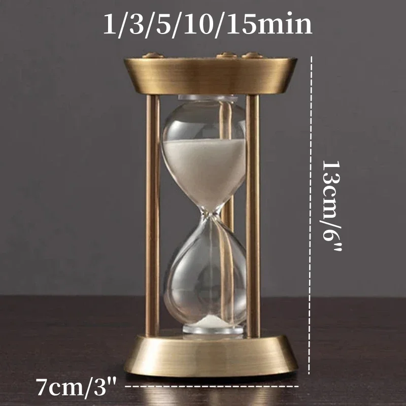 EUROPEAN RETRO EMPTY HOURGLASS SAND TIMER METAL SAND GLASS HOME OFFICE DECOR