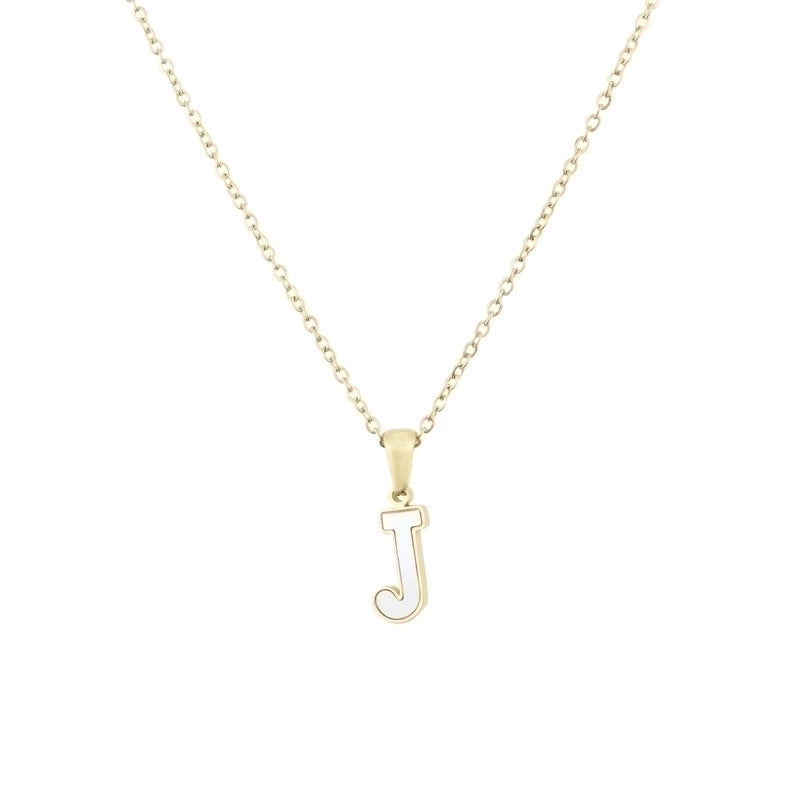 304 Stainless Steel Titanium Steel 18K Gold Plated Minimalist Plating Inlaid Shell Letter Shell