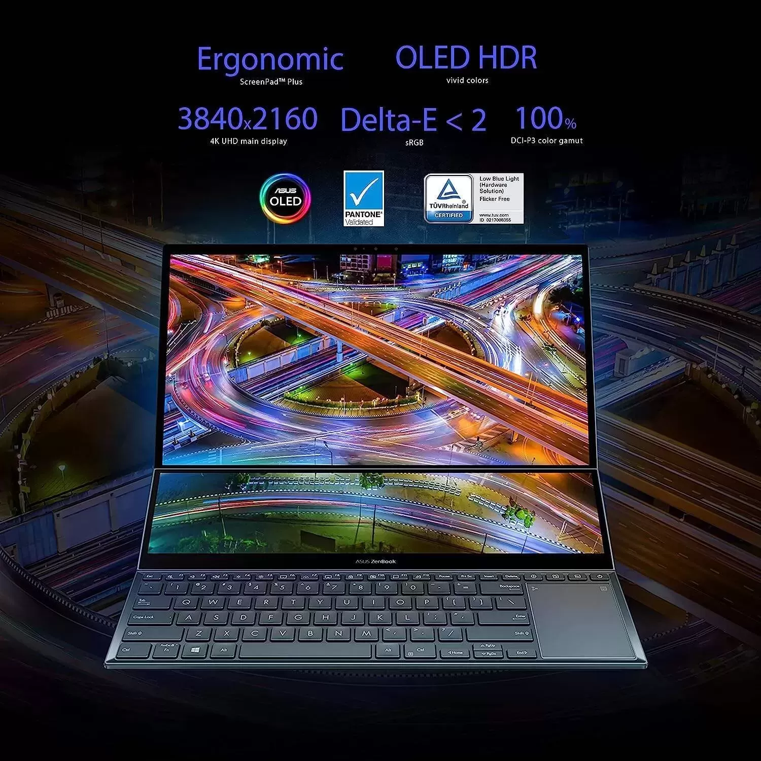 ASUS ZenBook Pro 16X OLED 16 inch 4K OLED 16:10 Touch Display, ASUS Dial, Intel Core i9-12900H, 32GB, 2TB, GeForce RTX 3060 GPU, Windows 11 Pro, Tech Black, UX7602ZM-XB96T