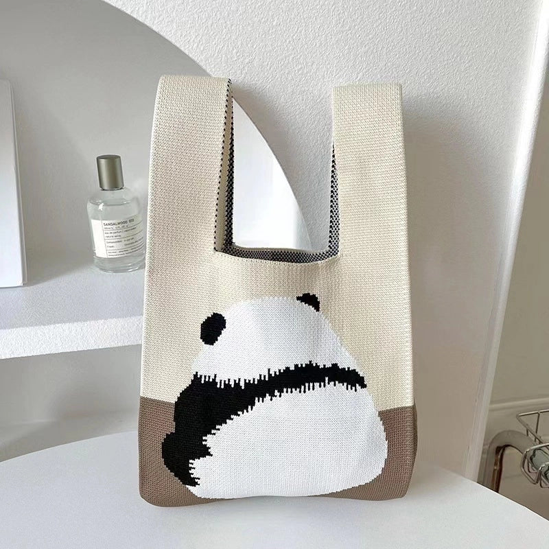 Women's Knit Printing Animal Elegant Square Open Square Bag