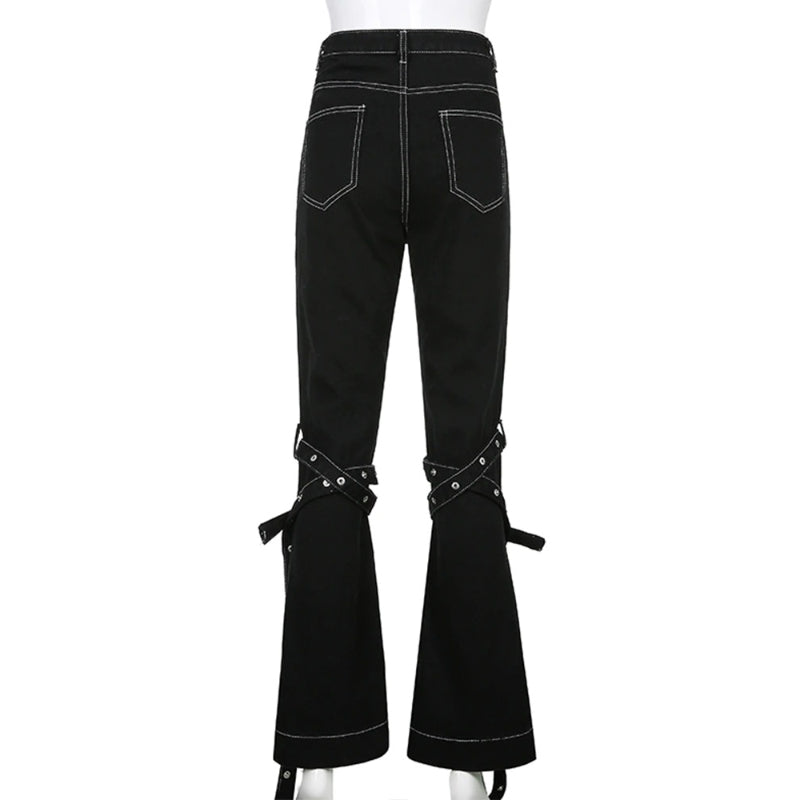 Patchwork Streetwear Baggy Jeans For Women