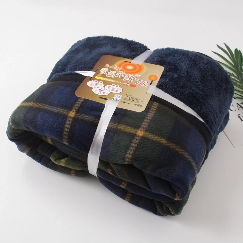Fleece Lamb Fleece Lazy Blanket Multifunctional Moisture Absorption Heating Blanket Flannel Shawl Blanket Lunch Break Blanket