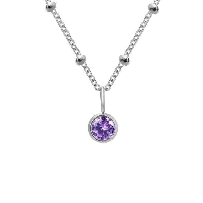 Minimalist Classic Style Geometric 316L Stainless Steel  Rhinestones Inlay Stainless Steel Necklaces