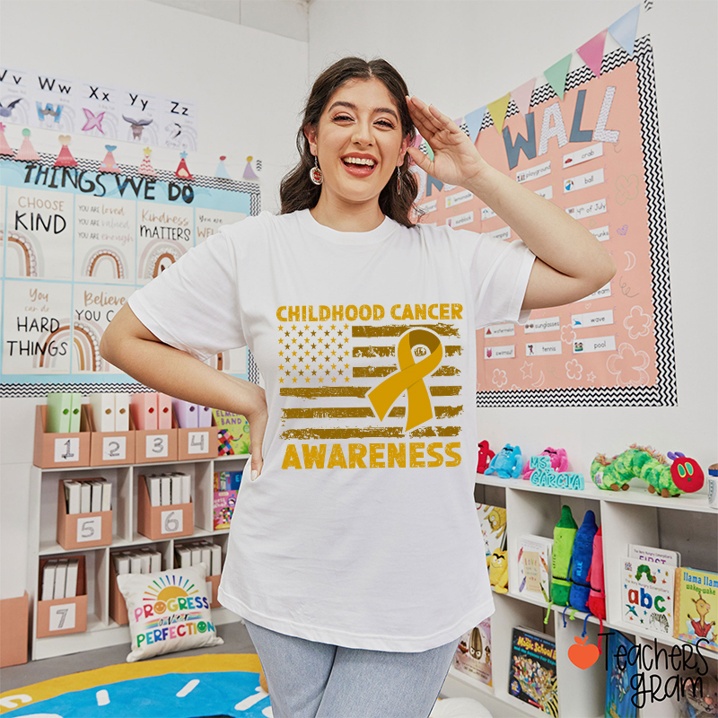 Childhood Cancer Awarenwss Teacher T-Shirt