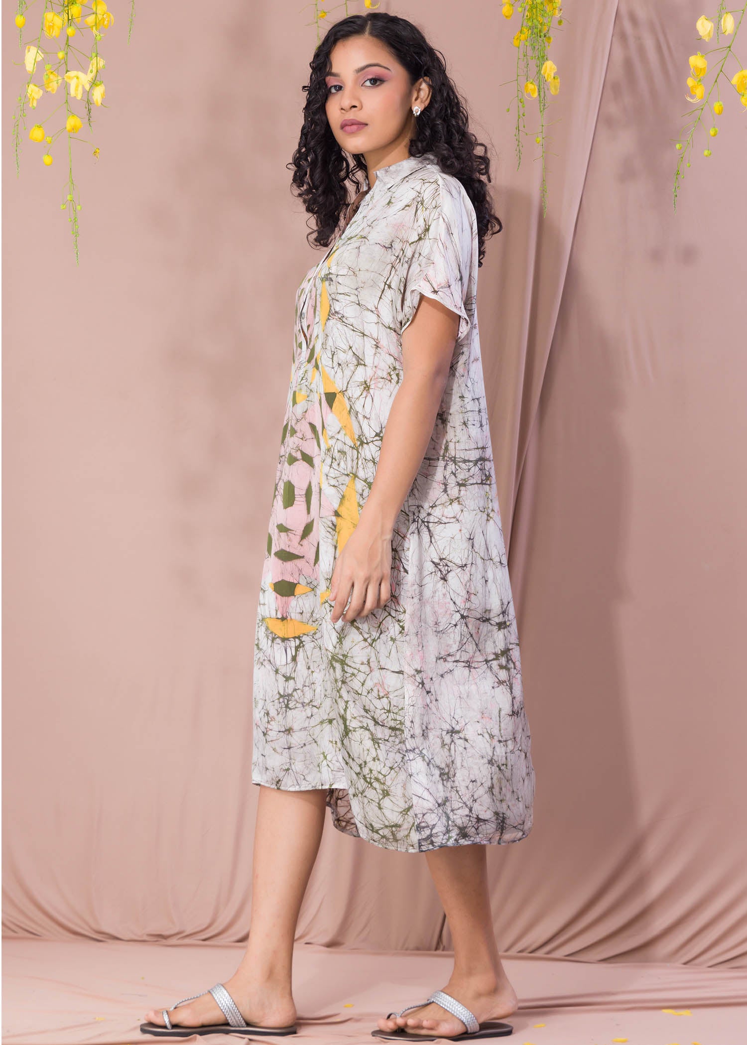 Batik Mandala Designed Collard Dress
