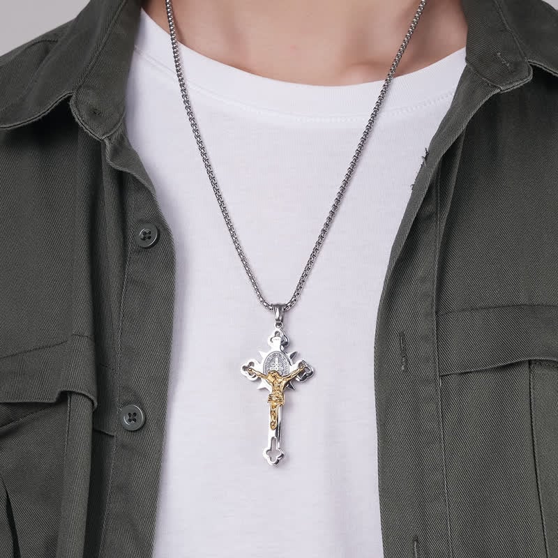 🙏 49% OFF🙏ST.Benedict Protection Cross Power Pendant Necklace