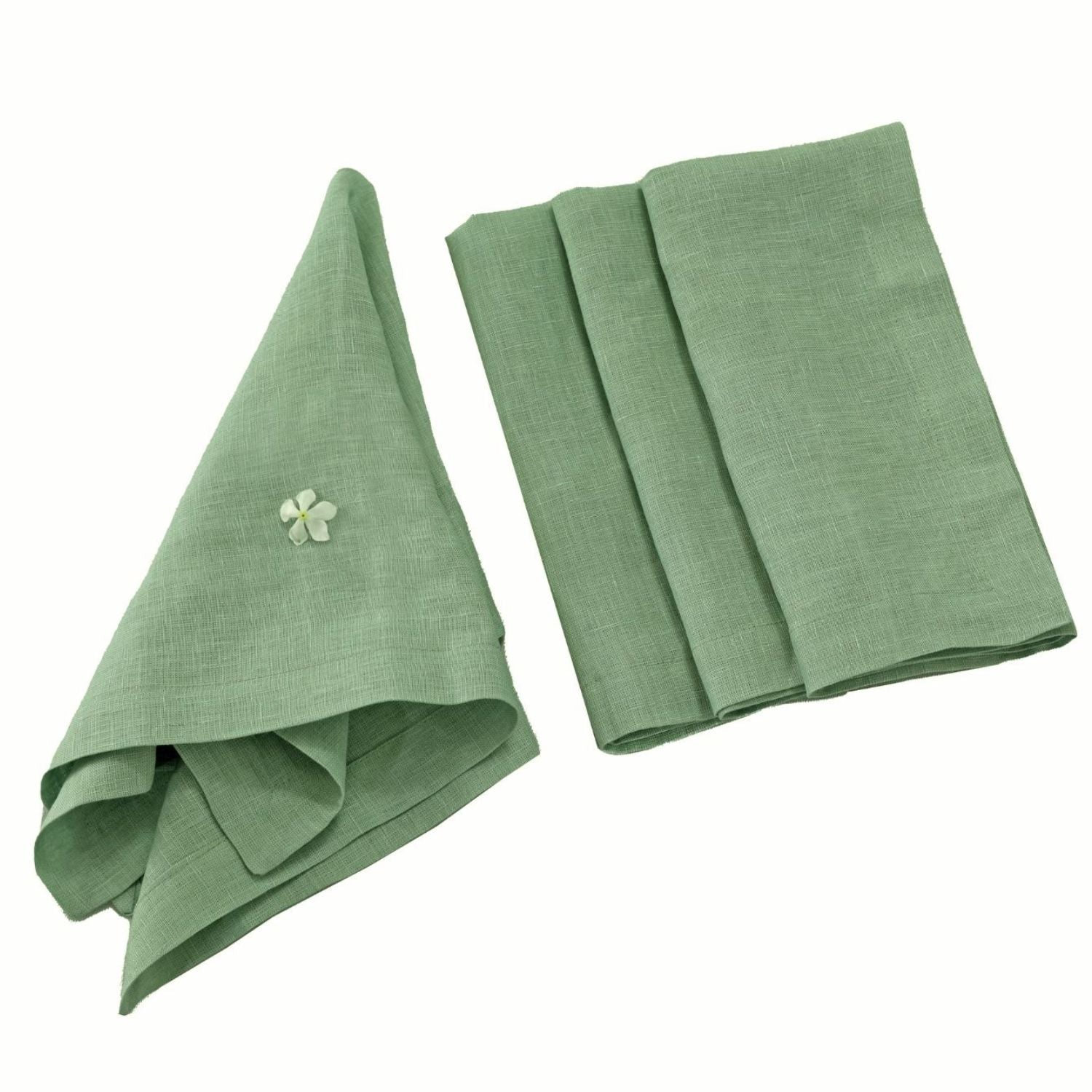 Sage Green 100% Linen Plain Napkins