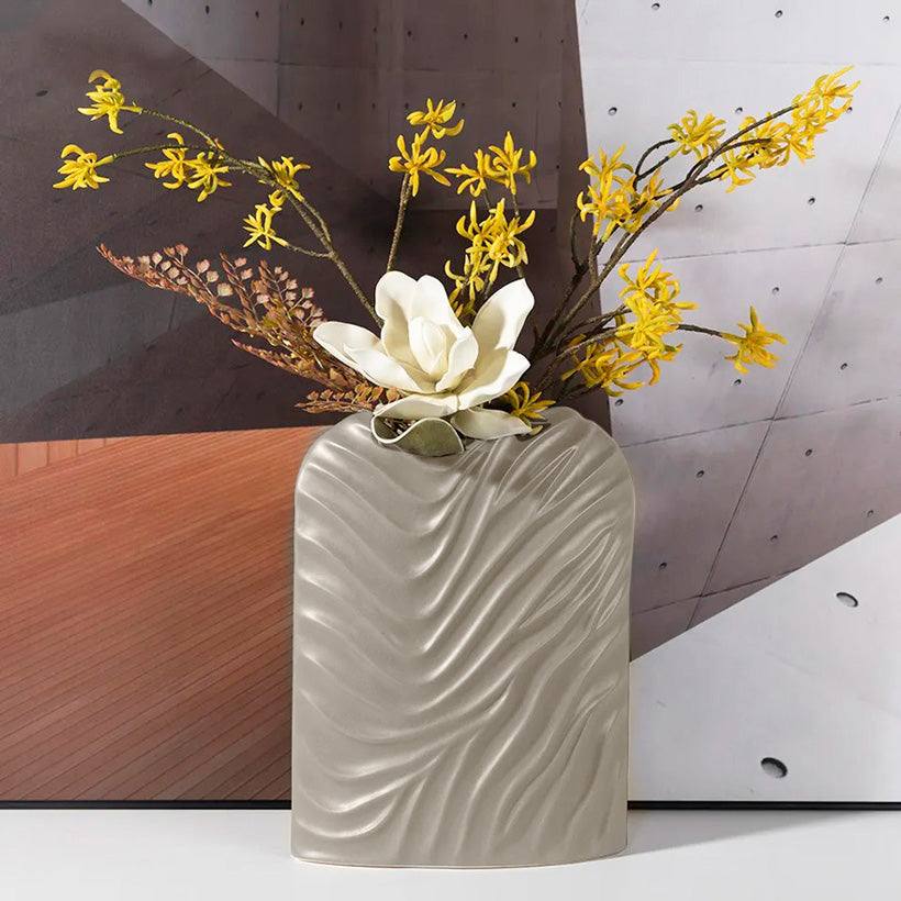 Waves Ceramic Vase - Beige