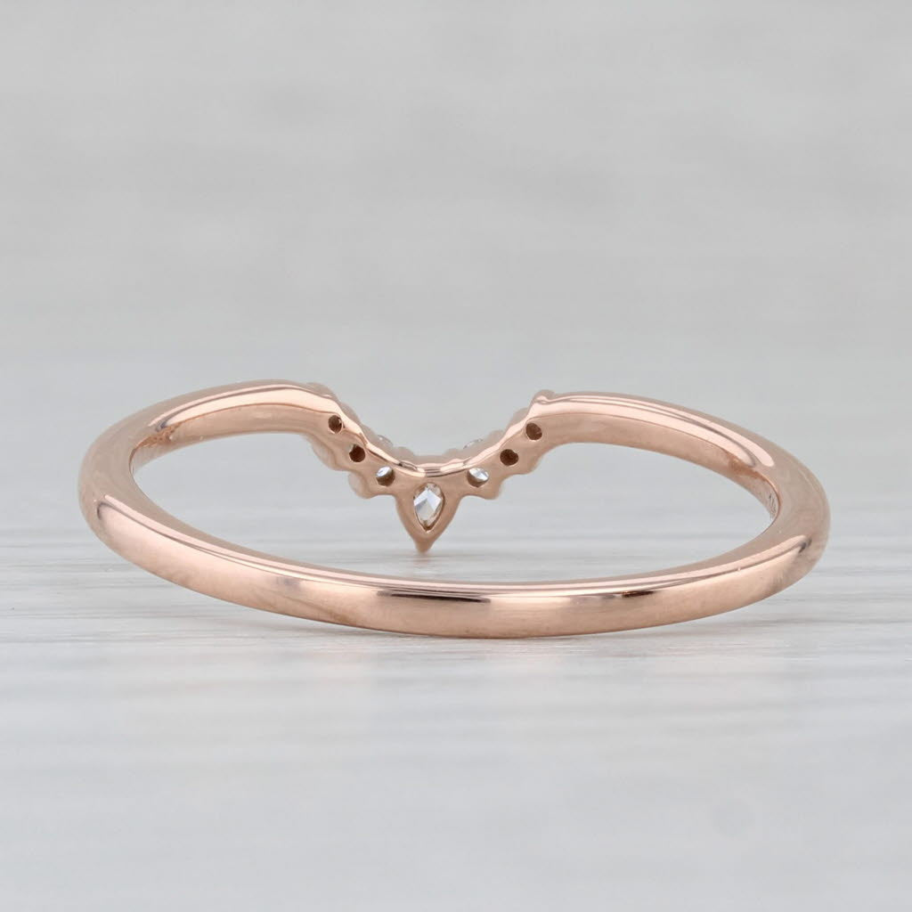 Brilliant Earth Lunette 0.10ctw Diamond Ring 14k Rose Gold Stackable w/ Box
