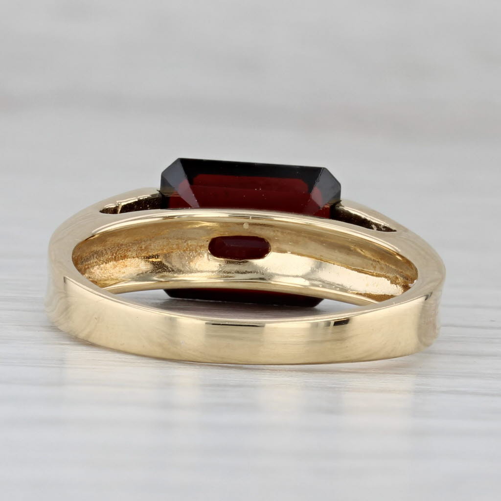 4ct Garnet Solitaire Ring 18k Yellow Gold Size 8.25