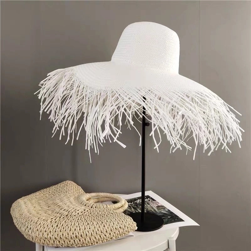 Women's Pastoral Minimalist Solid Color Big Eaves Sun Hat