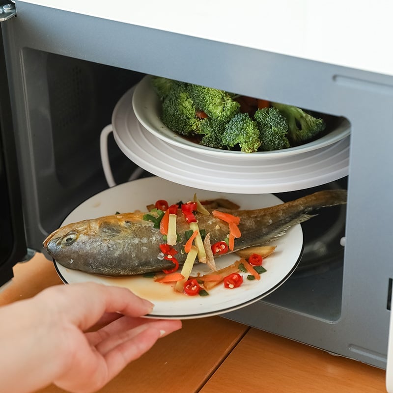 ⛄Spring Hot Sale- 49% OFF--🎈Microwave Oven Steamer Storage Rack (Random color)🍱--buy more save more👍