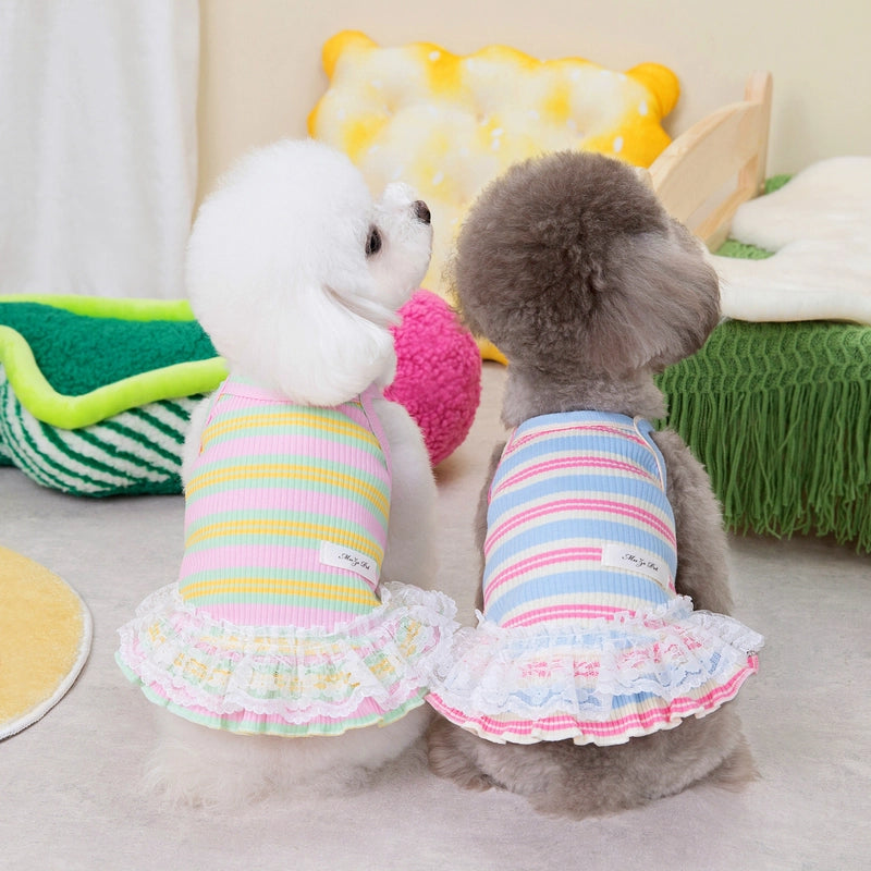 Casual Polyester Stripe Pet Clothing