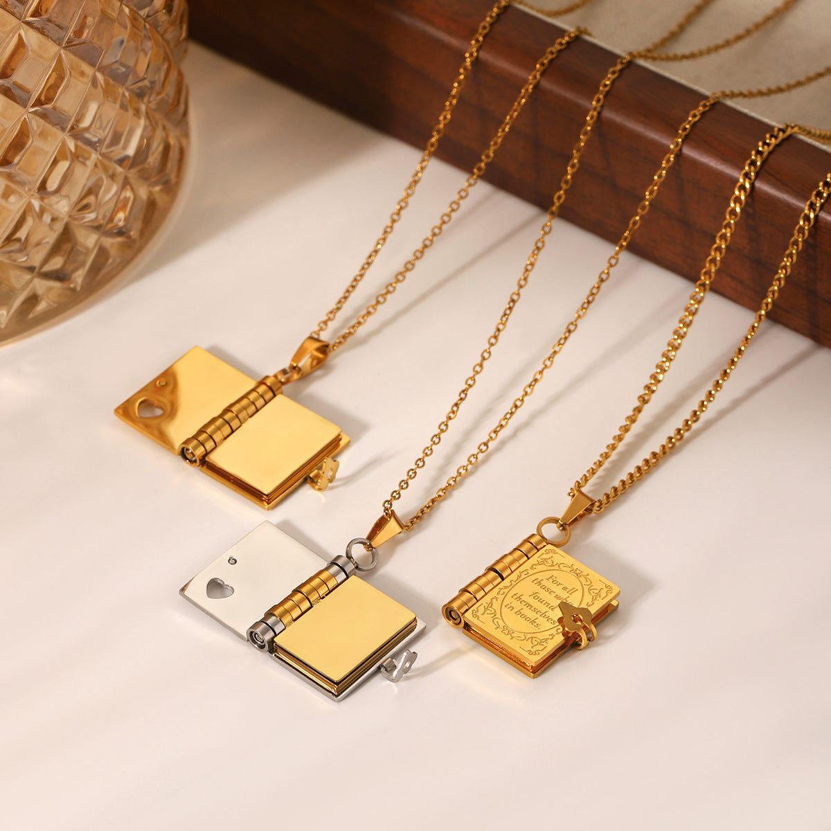 Titanium Steel Necklace Can Be Opened Pendant Love Letter Necklace Couple Necklace Stainless Steel Clavicle Chain Jewelry