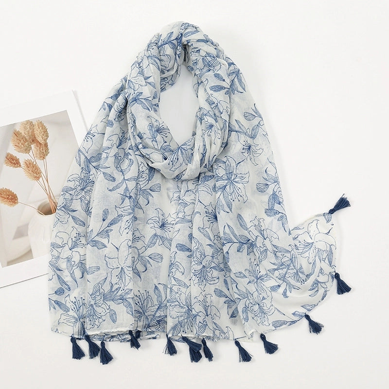 Women's Casual Elegant Color Block Polyester Scarf