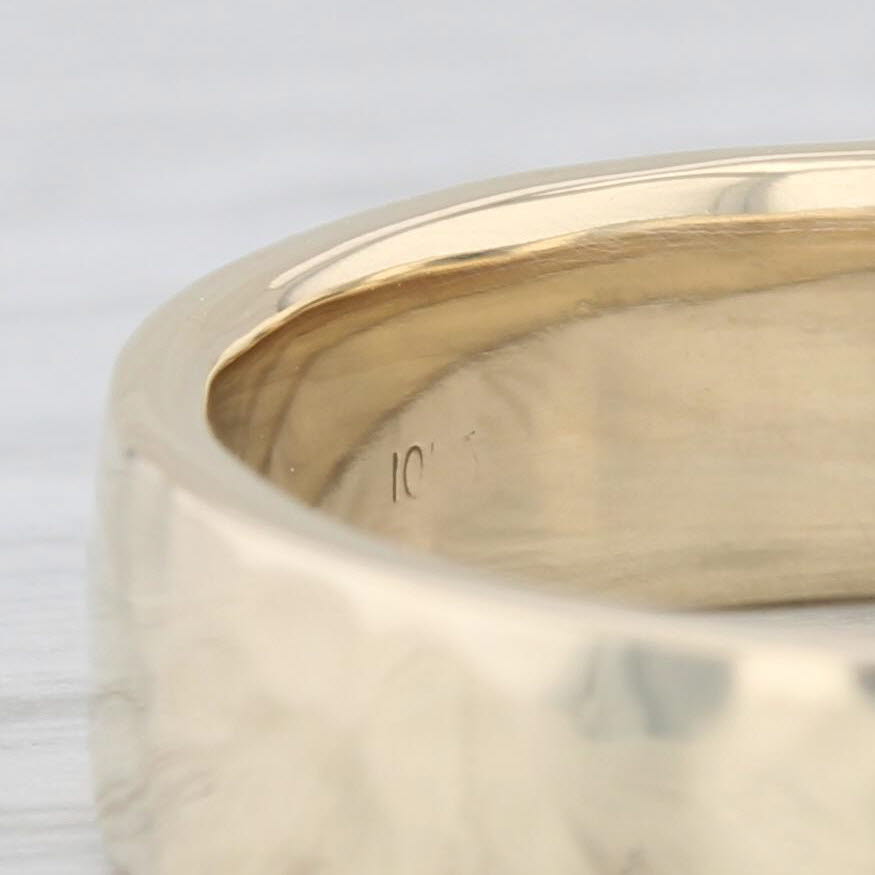 Men's Hammered Wedding Band 10k Yellow Gold Size 12.5 Ring