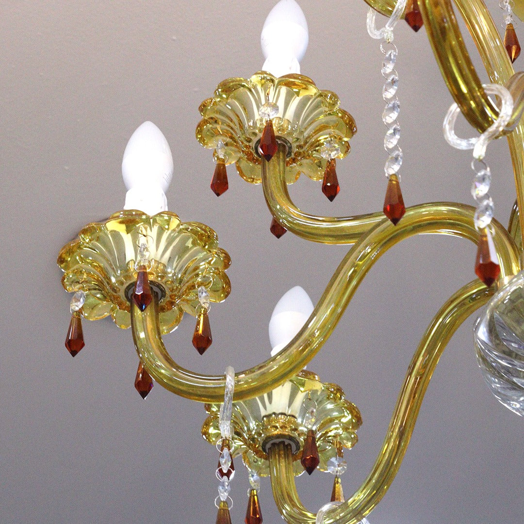 Gold & Bronze Crystal Chandelier