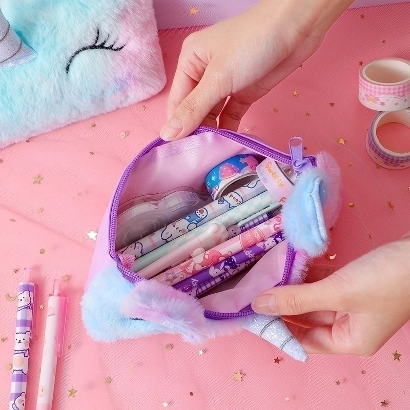 New Plush Cartoon Pencil Case Kid's Bag