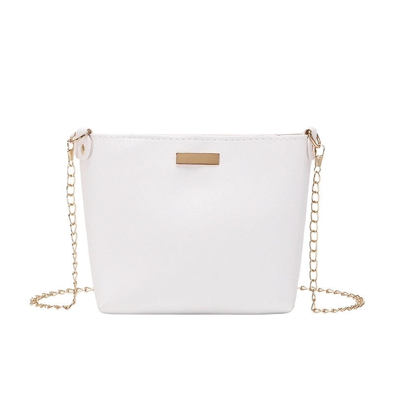 Women's Small Pu Leather Solid Color Fashion Square Zipper Crossbody Bag