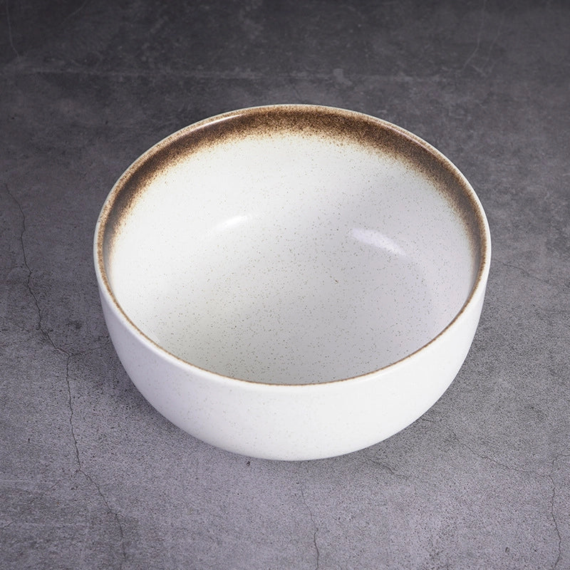 Ceramic Retro Soup Bowl Salad Bowl Dishes Dish Bowl Ramen Bowl Large Soup Household Bowl