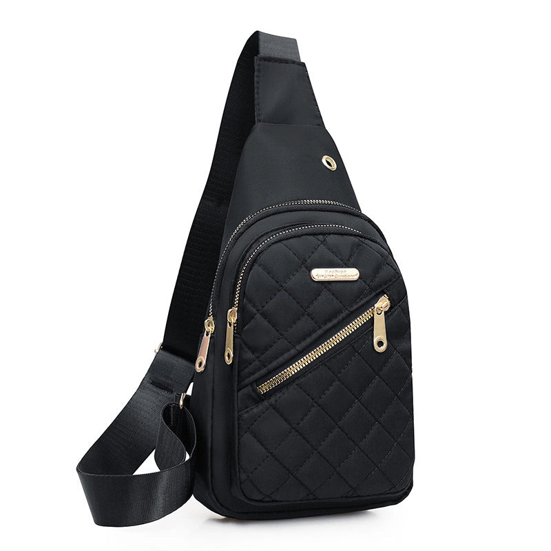 Chest Bag Women's New Korean-style Crossbody Bag Girls' Sports Chest Bag Street Oxford Cloth Simple Chest Bag
