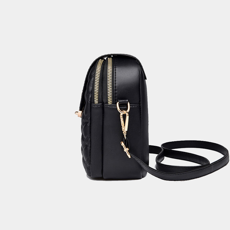 Compact PU Leather Mobile Phone Crossbody Bag